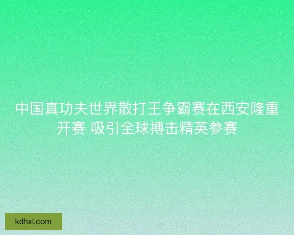 中国真功夫世界散打王争霸赛在西安隆重开赛 吸引全球搏击精英参赛